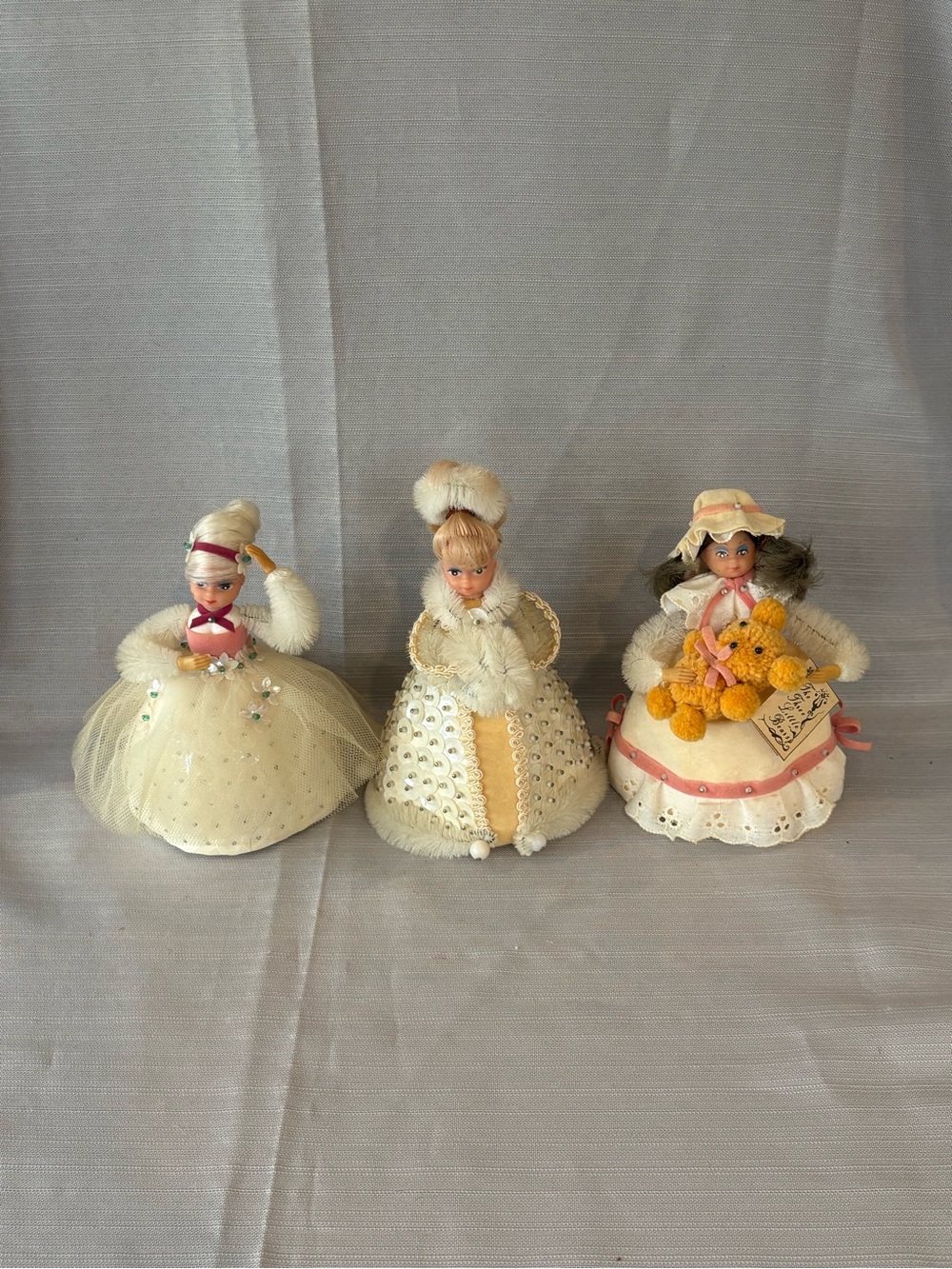 LI’l Missy Vintage 70’s Cream Decorative Doll Trio Set -
